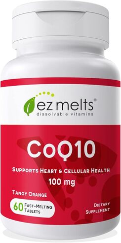 EZ Melts Dissolvable Ubiquinol 100mg, Active Form of CoQ10, Heart Health Supplements for Men & Women, Sugar-Free, 2-Month Supply in Saudi Arabia