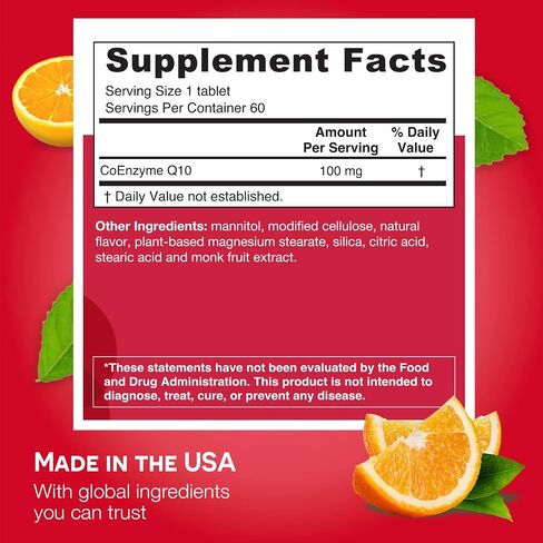 EZ Melts Dissolvable Ubiquinol 100mg, Active Form of CoQ10, Heart Health Supplements for Men & Women, Sugar-Free, 2-Month Supply in Saudi Arabia