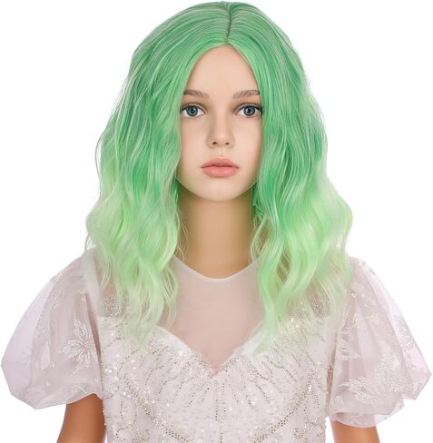 Kids Brown Wig Dark Brown Curly Wavy Wig for Child Girls Brunette Wig Short Bob Wig for Kids Side Part Wig Synthetic Wigs with Wig Cap in Saudi Arabia