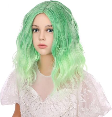 Kids Brown Wig Dark Brown Curly Wavy Wig for Child Girls Brunette Wig Short Bob Wig for Kids Side Part Wig Synthetic Wigs with Wig Cap in Saudi Arabia