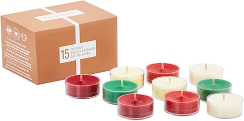 PartyLite 15-Piece Tealight Sampler, Fragranced Tea Light Candles Gift Set, Made in The USA (Tis The Season) in Saudi Arabia
