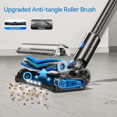 Cordless Vacuum Cleaner, Lightweight Stick Vacuum Cleaner with 45 Min Runtime Detachable Battery, Brushless Motor, 24kPa Powerful Suction Vacuum for Carpet Hard Floor Pet Hair in Saudi Arabia