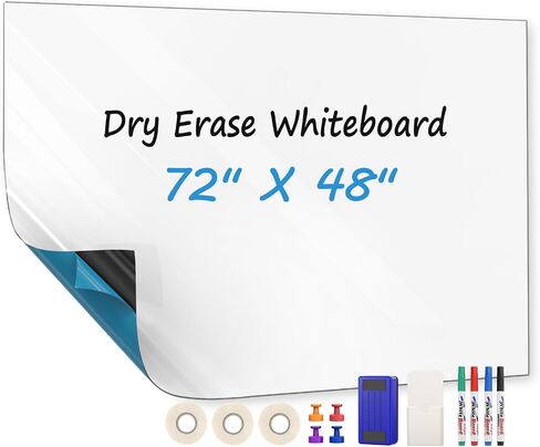 MaxGear White Board 24"x36" Dry Erase Board Adhesive Whiteboard Dry Erase Board for Wall, Office, Conference Room, Classroom, Home, 4 Markers, 1 Marker Holder, 1 Eraser, 4 Magnets, 1 Removable Tape in Saudi Arabia