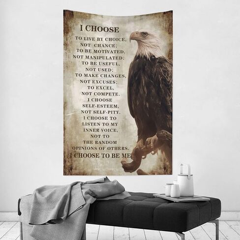 LILLIART Motivational Tapestry Wall Hanging Christian Bald Eagle Gifts Inspirational Quotes Tapestry for Living Room Bedroom Office Dorm Home Decor 40x60 INCH in Saudi Arabia