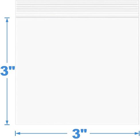 500 قطعة 3 × 3 بوصة سميكة 2.4 مل أكياس بلاستيكية شفافة زيبلوك متينة قابلة لإعادة الغلق مجوهرات أقراط قلادة حلقة عملة الخرز حبة قفل أكياس سحاب in Kuwait