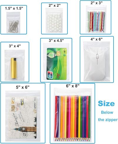 500 قطعة 3 × 3 بوصة سميكة 2.4 مل أكياس بلاستيكية شفافة زيبلوك متينة قابلة لإعادة الغلق مجوهرات أقراط قلادة حلقة عملة الخرز حبة قفل أكياس سحاب in Kuwait