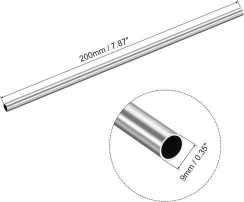 uxcell 304 Stainless Steel Tube, OD 5mm x 0.5mm Wall Thick 200mm Length Capillary Metal Tubing for Industry Machinery in Saudi Arabia