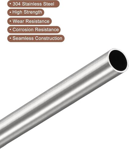 uxcell 304 Stainless Steel Tube, OD 5mm x 0.5mm Wall Thick 200mm Length Capillary Metal Tubing for Industry Machinery in Saudi Arabia