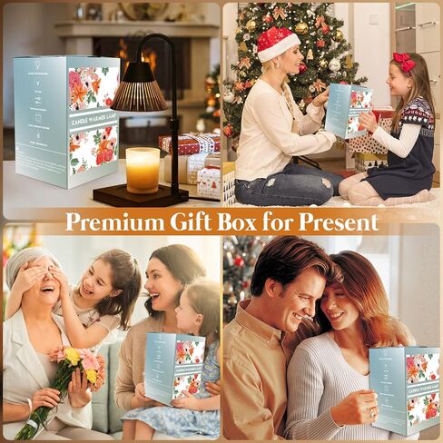 Flower Candle Warmer Lamp with Timer: 2H/4H/8H Timer Adjustable Height with 2 Bulbs - Dimmable Wax Melt Warmer for Home Decor in Saudi Arabia