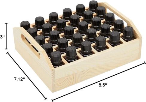 Juvale Wooden Box Organizer for Mini Essential Oils, Holds 30 9 ml Bottles (8.5 x 3 in) in Saudi Arabia