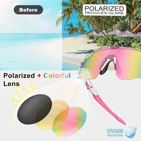 Polarized Sports Sunglasses for Men Women Youth Baseball, Lightweight Cycling Running Driving Fishing UV400 Protection in Kuwait