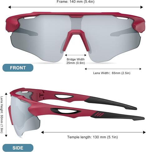 Polarized Sports Sunglasses for Men Women Youth Baseball, Lightweight Cycling Running Driving Fishing UV400 Protection in Kuwait