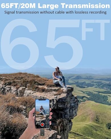 2 Pack Wireless Microphone for Android & iPhone 15, Wireless Lavalier Microphone with 3 Level Noise Reduction, Clip On Microphone for Video Recording, YouTube, TikTok, Vlog, Podcast, Interview in Kuwait