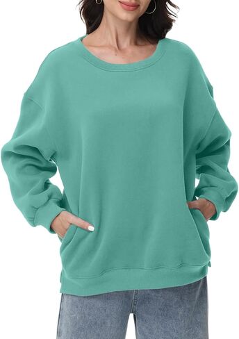 Nfsion Women Oversized Sweatshirts Long Sleeve Crewneck Tops Pullover Fall Fashion Outfits Clothes with Pockets in Kuwait