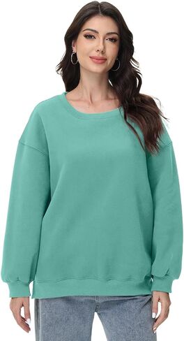 Nfsion Women Oversized Sweatshirts Long Sleeve Crewneck Tops Pullover Fall Fashion Outfits Clothes with Pockets in Kuwait