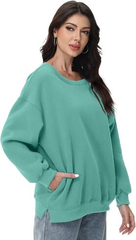 Nfsion Women Oversized Sweatshirts Long Sleeve Crewneck Tops Pullover Fall Fashion Outfits Clothes with Pockets in Kuwait