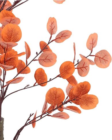 5ft Tall Artificial Autumn Eucalyptus Tree, Fake Plant with Basket, Silk Golden Silver Leaves, Indoor in Kuwait