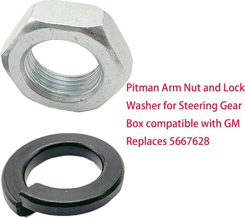 Pitman Shaft Nut and Lock Washer Kit for Steering Gear Box Compatible with GM Replaces 5667628 in Saudi Arabia