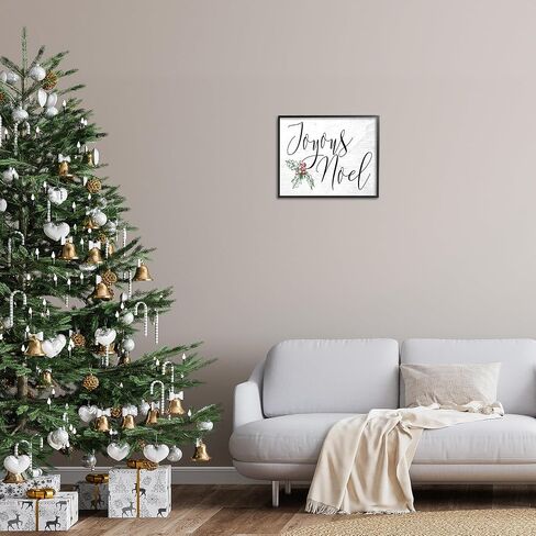 Stupell Industries Joyous Noel Christmas Black Framed Wall Art, 16x20, Multicolor in Saudi Arabia