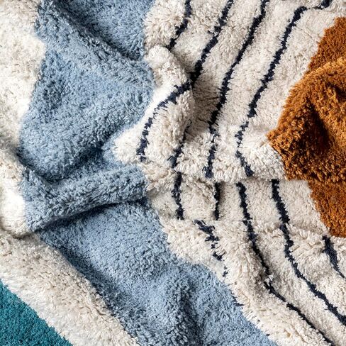 nuLOOM Nydia Circular Kids Machine Washable Area Rug, 4' Round, Blue in Saudi Arabia
