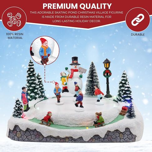 قرية الكريسماس، بركة التزلج، الرسوم المتحركة، قرية الثلج الموسيقية المضيئة، إضافة مثالية إلى ديكورات عيد الميلاد الداخلية وعروض العطلات in Kuwait