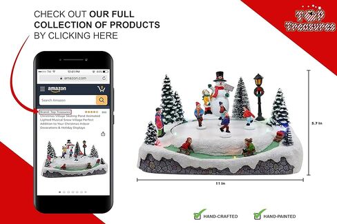 قرية الكريسماس، بركة التزلج، الرسوم المتحركة، قرية الثلج الموسيقية المضيئة، إضافة مثالية إلى ديكورات عيد الميلاد الداخلية وعروض العطلات in Kuwait