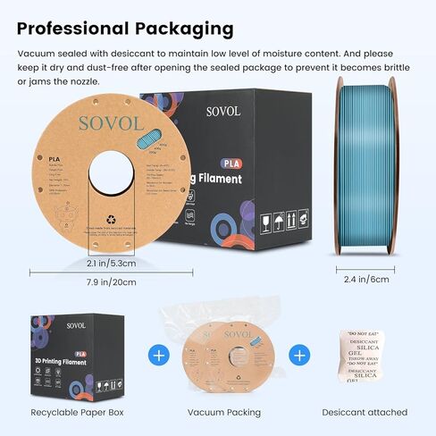 Sovol Vacuum Sealed Bags, Filament Storage Kit for 3D Printer, Vacuum Compression Storage Bags, Prevent and Monitor Moisture - 10 Bags with 1 Hand Pump, 10 Desiccant & 10 Humidity Indicator Cards in Saudi Arabia