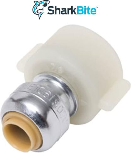 SharkBite 1/4 بوصة (3/8 بوصة OD) × 1/2 بوصة موصل صنبور NPSM، ادفع لتوصيل تركيبات السباكة النحاسية، أنابيب PEX، النحاس، CPVC، PE-RT، HDPE، U3525LFA in Kuwait
