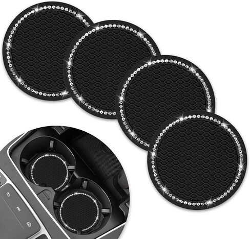 قواعد أكواب السيارة لحاملي الأكواب، مجموعة من قطعتين من ملحقات السيارات العالمية اللامعة من شانشوي وحامل أكواب وإكسسوارات داخلية لمعظم السيارات (الظهر / قطعتين) in Kuwait