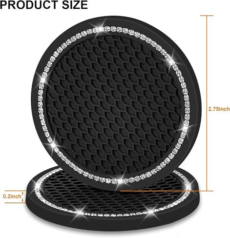 قواعد أكواب السيارة لحاملي الأكواب، مجموعة من قطعتين من ملحقات السيارات العالمية اللامعة من شانشوي وحامل أكواب وإكسسوارات داخلية لمعظم السيارات (الظهر / قطعتين) in Kuwait