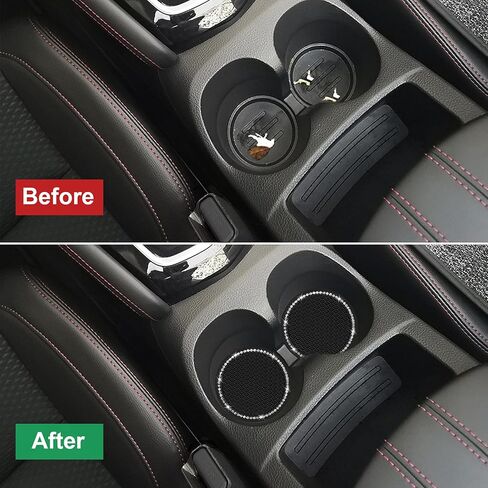 قواعد أكواب السيارة لحاملي الأكواب، مجموعة من قطعتين من ملحقات السيارات العالمية اللامعة من شانشوي وحامل أكواب وإكسسوارات داخلية لمعظم السيارات (الظهر / قطعتين) in Kuwait