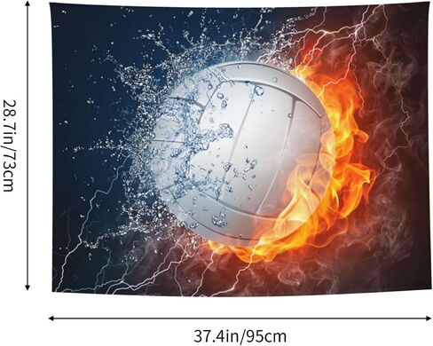 Gbuzozie Football Ball In Fire And Water Tapestry Soccer Sport Wall Hanging Decor For Bedroom Living Room Dorm 60x40 Inches in Saudi Arabia