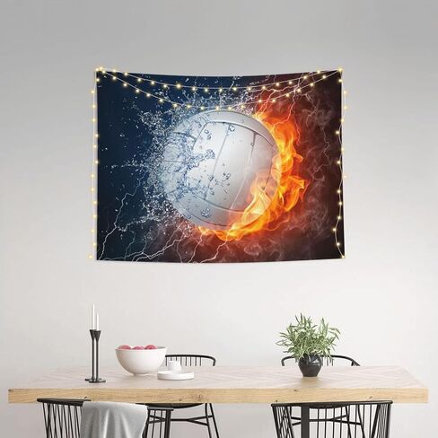 Gbuzozie Football Ball In Fire And Water Tapestry Soccer Sport Wall Hanging Decor For Bedroom Living Room Dorm 60x40 Inches in Saudi Arabia