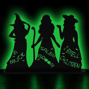 Halloween Hocus Pocus Wooden Table Decor, Black Witches Table Centerpiece Tabletop for Halloween Party Decoration, Hocus Pocus Sign with Hallow Writing for Indoor Halloween Decor