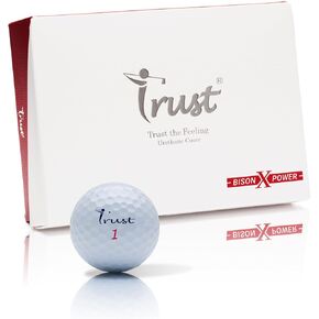 Trust Golf Ball, Bison V Power, 2024 K9 Model, for Swing Speed Under 105 Mph, Soft Feeling, Straight and Max Distance, Urethane Cover (White-12/48 Balls)