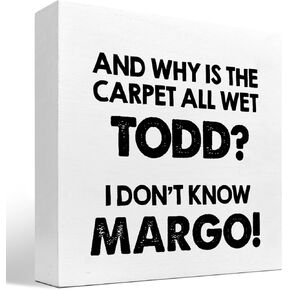 Why is the Carpet All Wet Todd Christmas Vacation Wood Block Sign Desk Decor,Funny Christmas Wooden Box Plaque Sign Desk Decor for Holiday Home Shelf Table Decorations