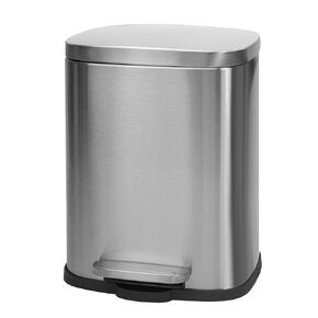 Bathroom Trash Can with Lid, 5L/1.3 Gal Stainless Steel Small Trash Can with Lid for Bathroom, Step On, Soft Close, Fingerprint Resistant