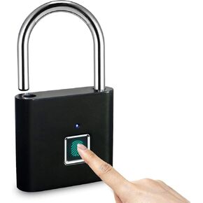 Fingerprint Padlock, Locker Lock, Smart Pad Lock Waterproof Small Portable Padlock with USB Charging for Locker,Luggage, Gym, Suitcas