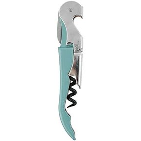 Pulltap's Double-Hinged Waiters Corkscrew, Wine Opener and Foil Cutter, Beer Bottle Opener, Turquoise