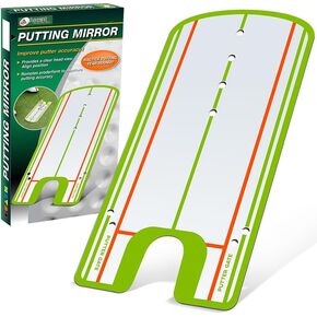 Golf Putting Mirror Training Aid - Instant Feedback, Alignment Lines, Putting Guide; Ultra-Thin, Portable and Scratch Resistant for Golfers