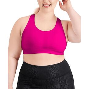 Women's Medium Impact Sports Bra Pink Size 1X