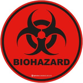 Ignixia Biohazard Sign Decals (Pack of 10) Round Stickers for Hospitals, Labs, and Industrial use Universal Biohazard Symbol