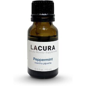 LaCura Peppermint Oil, Pure and Potent Essential Oils for Headaches and Gut Health, Peppermint Essential Oil with Therapeutic-Grade Plant Ingredients, Suitable for Topical Use and Oral Intake, 15ml