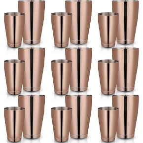Lallisa 10 Pieces Cocktail Shakers Professional Bar Shaker Boston Shaker Set Stainless Steel Martini Shaker Drink Mixer Basic Tools Weighted Shake Metal Can for Bartenders, 18 Oz, 28 oz