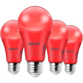 EDISHINE Halloween Orange LED Light Bulbs, 14W Orange Bulb Equivalent 100W Colored Light Bulb, E26 Base A19 Light Bulbs for Halloween Decoration, Holiday Lighting, Porch Patio, 4 Pack