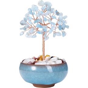 CrystalTears Amethyst Crystal Tree Copper Wire Wrapped Gemstone Tree Life Feng Shui Money Tree Purple Amethyst Stone Tree for Home Office Decor Crystal Gifts for Christmas Wealth Good Luck