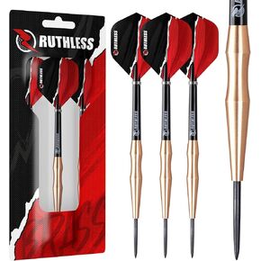 RUTHLESS Eagles | Steel Tip Brass Darts Set with Smooth Barrel Design, Dart Flights and Stems Included (D0454)