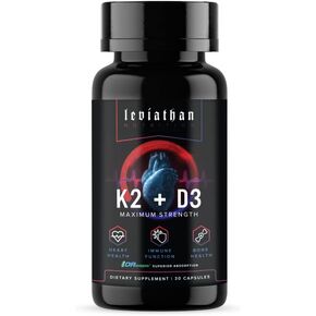Vitamin D3 K2 2 in 1 Formula | Vitamin K2 (MK7) 360mcg + Vitamin D3 5000 IU Vegan Organic Extra Strength Vitamin Supplements - Support Heart, Teeth, Joint, and Bone Health