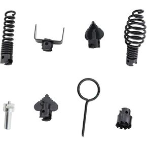 8 PCS Drain Cleaner Combination Cutter Head Set Black Pipe Dredge 16mm Manganese Steel Drain Cleaning Tool with Automatic Locking Drain Dredging Cutter Head for Sewer and Pipeline Cleaning