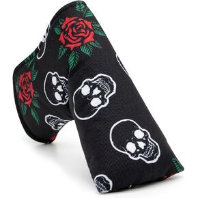 Barudan Golf Putter Head Cover Magnetic Blade Putter Cover Headcover Skull Golf Headcover fits for All Brand Golf Clubs Putter Style